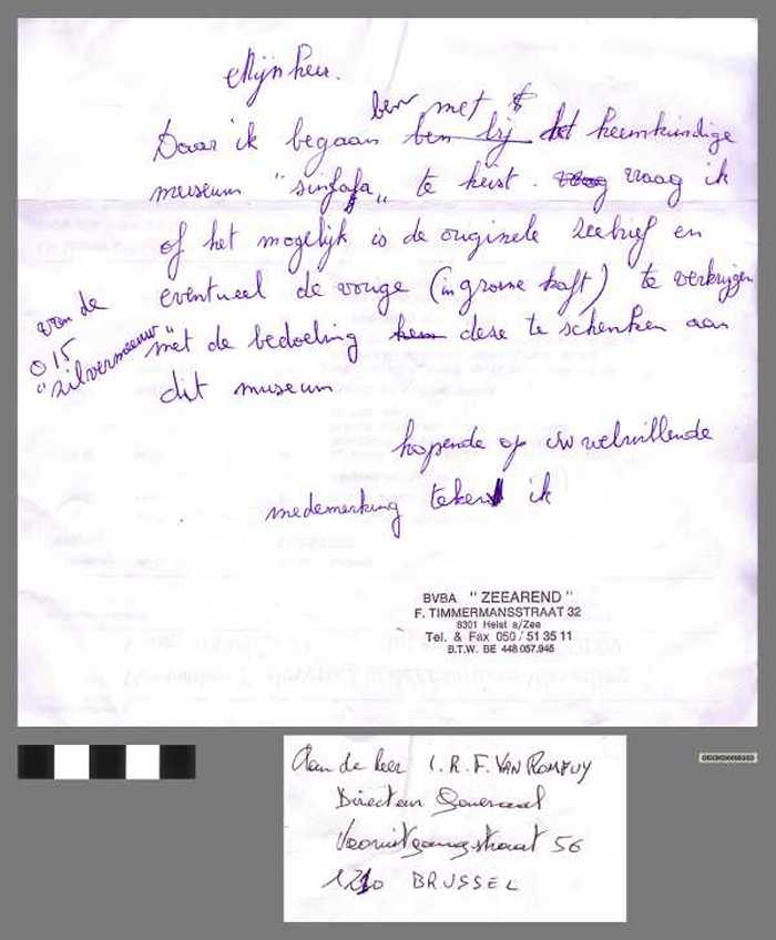 Aanvraag originele zeebrief van O.15 Zilvermeeuw - DOCKDXX00103 Aanvraag originele zeebrief van O.15 Zilvermeeuw