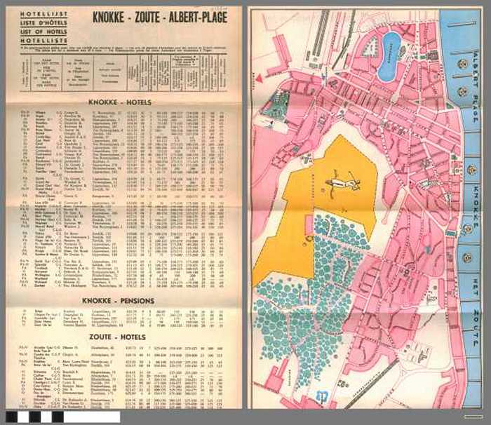 Liste d Hôtels - Hotelllijst - List of Hotels - Hotelliste - Knokke-Zoute-Albert-Plage. - DOCKDXX00107 Liste d Hôtels - Hotelllijst - List of Hotels - Hotelliste - Knokke-Zoute-Albert-Plage.
