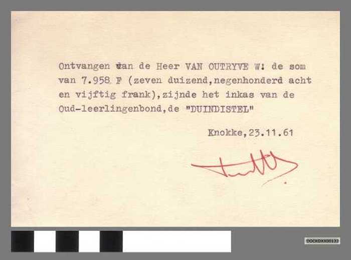 Ontvangstbewijs - DOCKDXX00133 Ontvangstbewijs