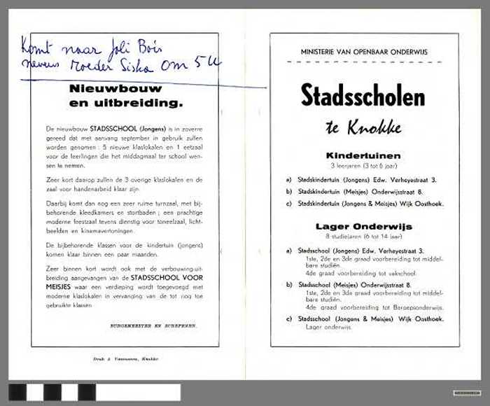 Stadsscholen te Knokke - DOCKDXX00134 Stadsscholen te Knokke