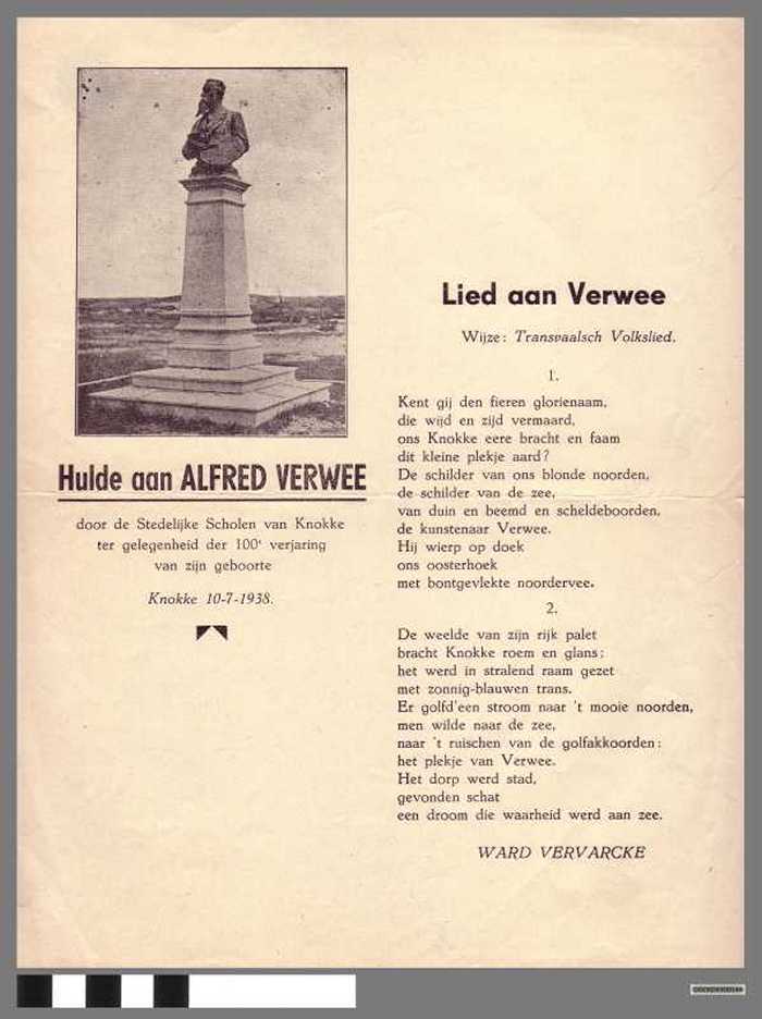 Hulde aan Alfred Verwee - DOCKDXX00144 Hulde aan Alfred Verwee