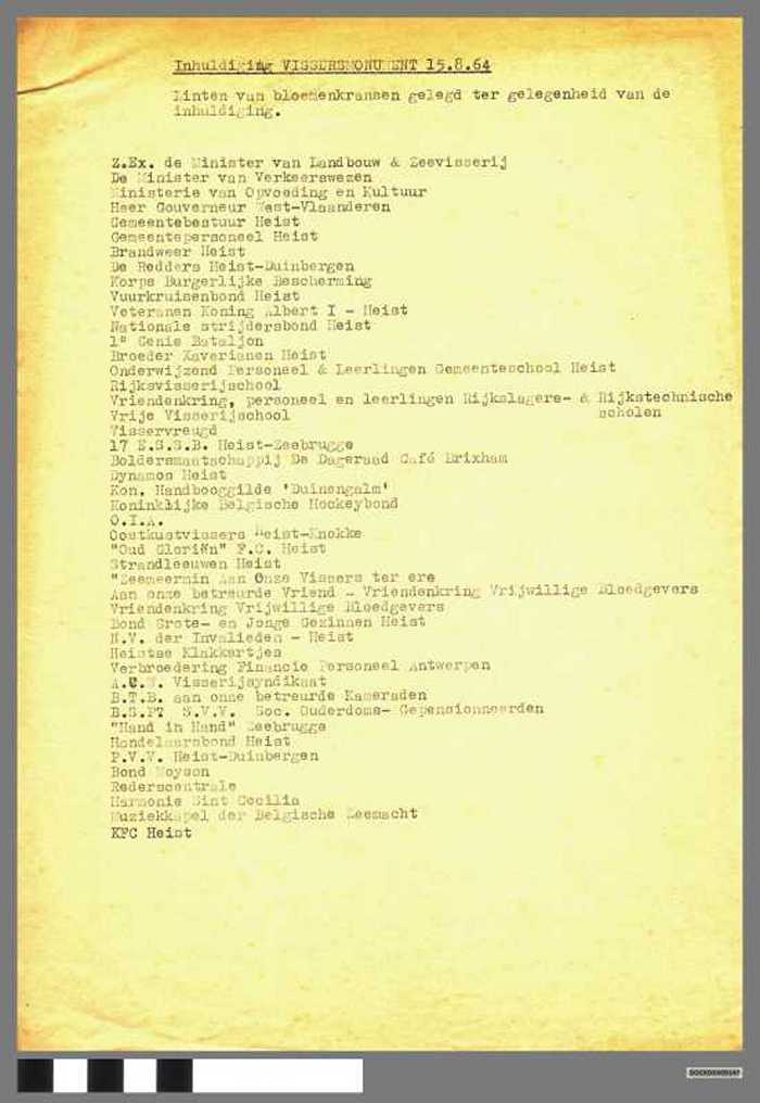 Inhuldiging vissersmonument 15.8.64 - DOCKDXX00147 Inhuldiging vissersmonument 15.8.64