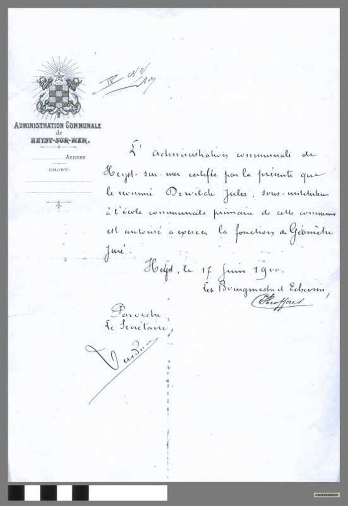 Certificaat Jules Dewilde - DOCKDXX00151 Certificaat Jules Dewilde