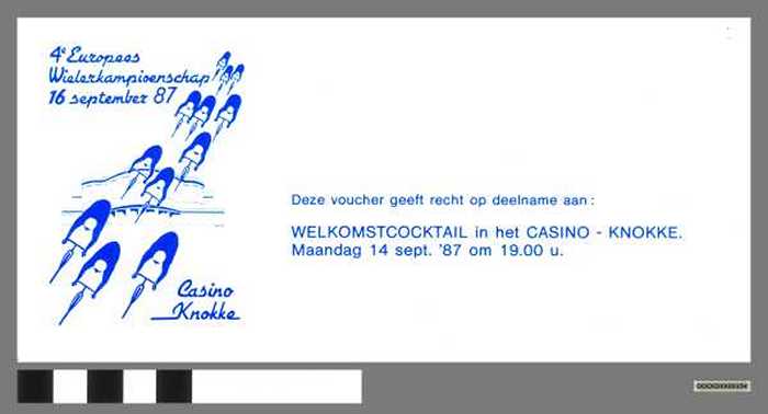 Bon tgv 4e Europees wielerkampioenschap - DOCKDXX00154 Bon tgv 4e Europees wielerkampioenschap