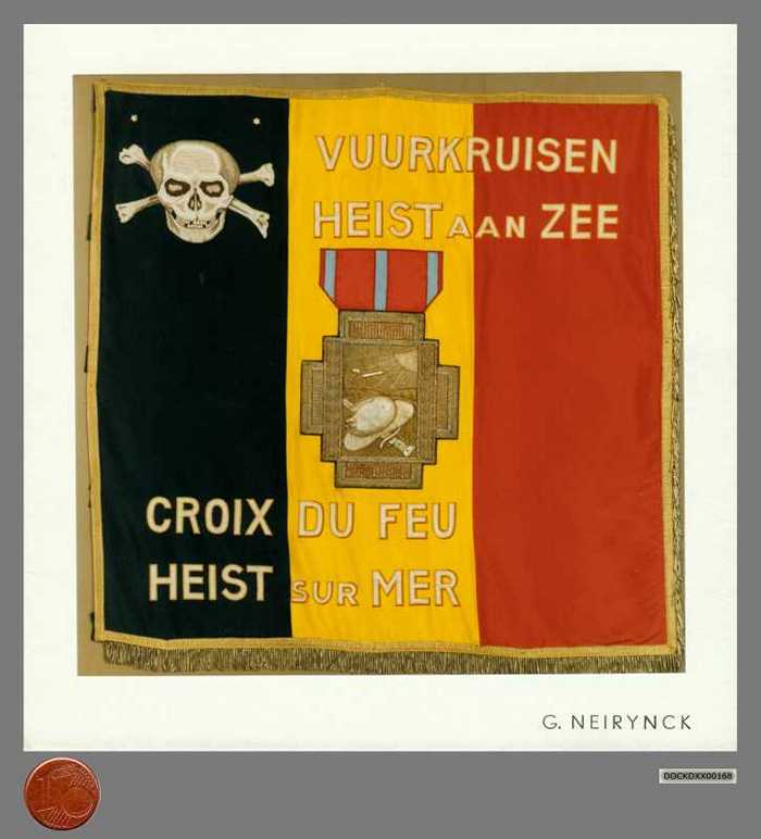 Kaart met vlag vuurkruisen - DOCKDXX00168 Kaart met vlag vuurkruisen