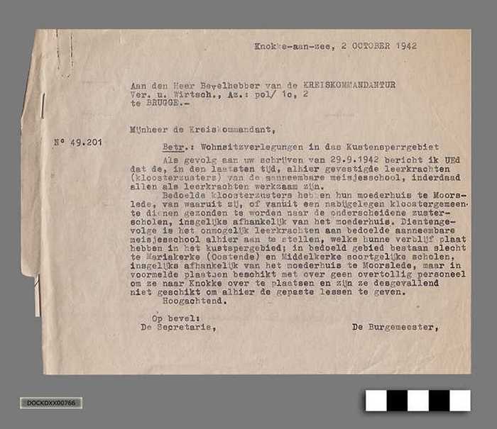 Oorlogscorrespondentie anno 1942 - Kloosterzusters van de meisjesschool - DOCKDXX00766 Oorlogscorrespondentie anno 1942 - Kloosterzusters van de meisjesschool