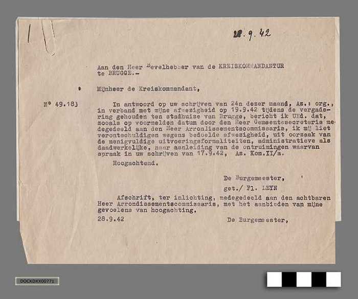 Oorlogscorrespondentie anno 1942 - Absentie geplande afspraak - DOCKDXX00771 Oorlogscorrespondentie anno 1942 - Absentie geplande afspraak