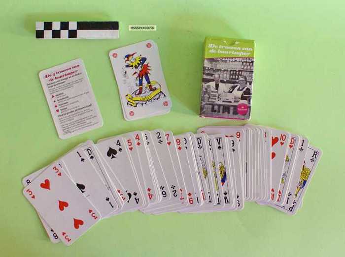 Spel kaarten `De troeven van de buurtsuper
