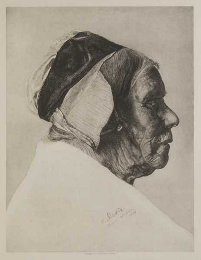 Aus Belgien, Studien-Blätter von K. Mediz - Vrouw met typisch Vlaams mutsje