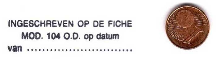 INGESCHREVEN OP DE FICHE MOD. 104 O.D. op datum